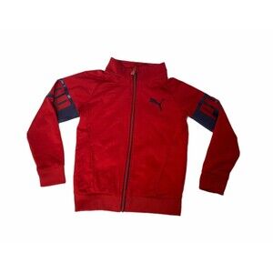 Puma Boy's Track Jacket Red and Blue Athletic Full Zip Kid's Size 5